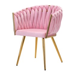 4Rico krzesło QS-GW06G aksamit różowe